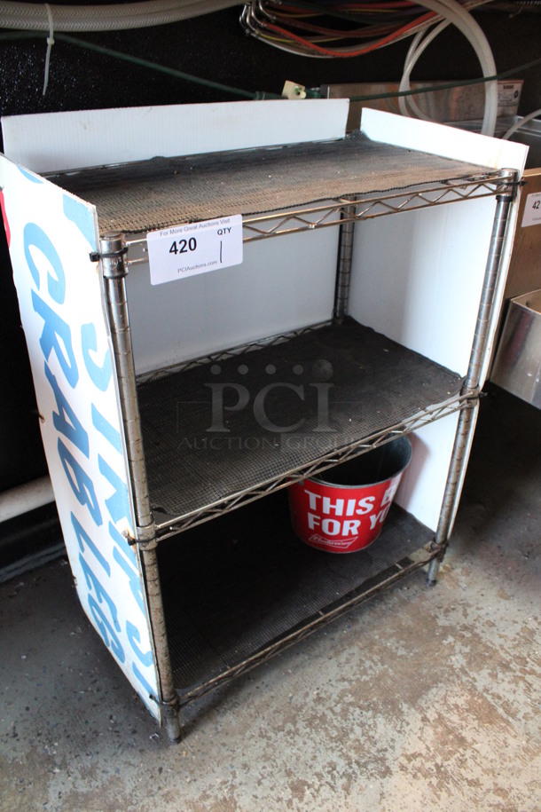 Chrome Finish 3 Tier Shelving Unit. 23x13.5x31. (bar) - Image 2 of 3