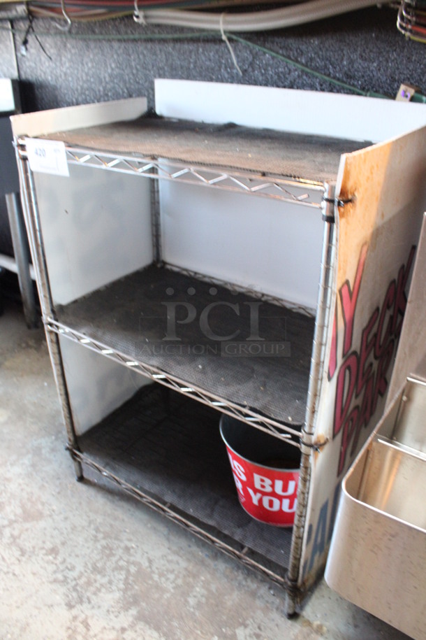 Chrome Finish 3 Tier Shelving Unit. 23x13.5x31. (bar) - Image 3 of 3