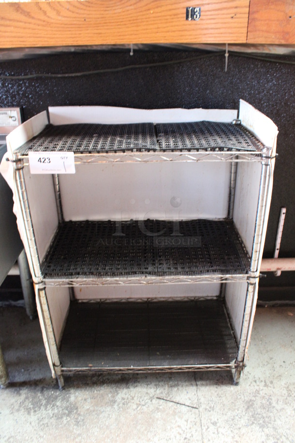 Chrome Finish 3 Tier Shelving Unit. 23x13.5x31. (bar) - Image 1 of 4