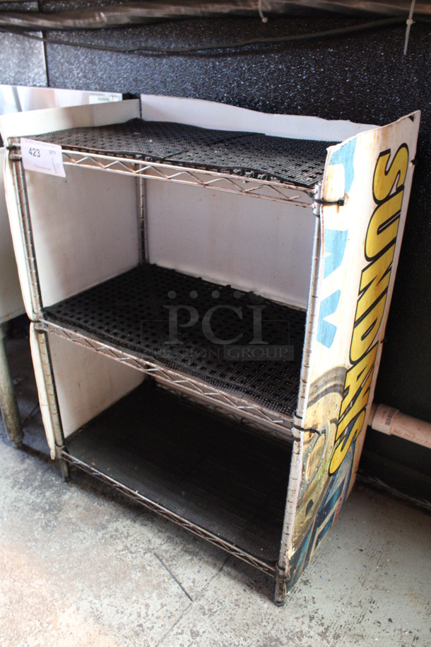 Chrome Finish 3 Tier Shelving Unit. 23x13.5x31. (bar) - Image 2 of 4