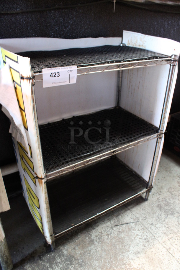 Chrome Finish 3 Tier Shelving Unit. 23x13.5x31. (bar) - Image 3 of 4