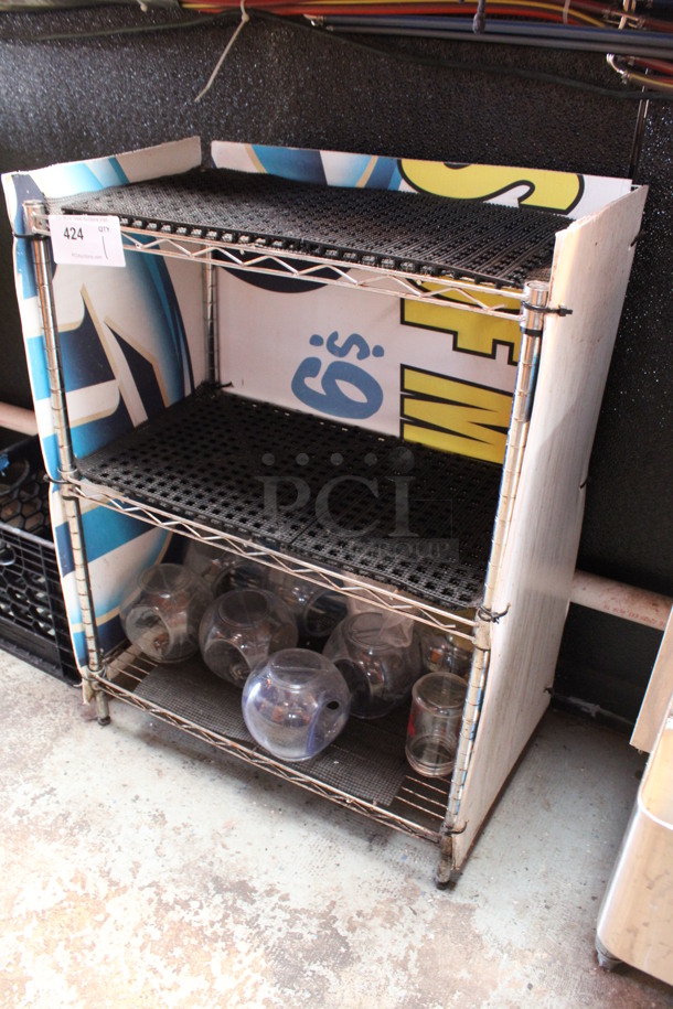 Chrome Finish 3 Tier Shelving Unit. 23x13.5x31. (bar) - Image 2 of 4