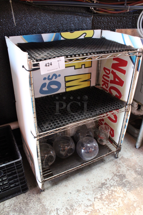 Chrome Finish 3 Tier Shelving Unit. 23x13.5x31. (bar) - Image 3 of 4