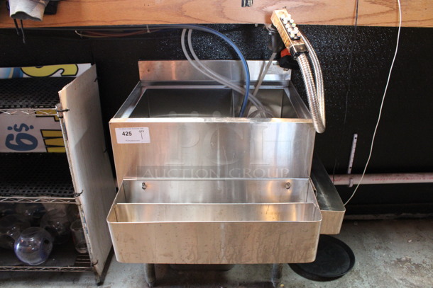 Stainless Steel Commercial Ice Bin w/ 2 Speedwells and Cold Plate. 28x27x32.5. (bar)