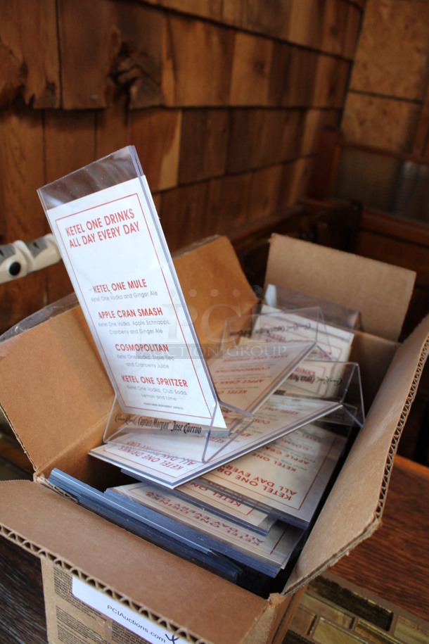 ALL ONE MONEY! Lot of Clear Plastic Countertop Menu Holders! 4x2x7. (bar) - Image 2 of 3
