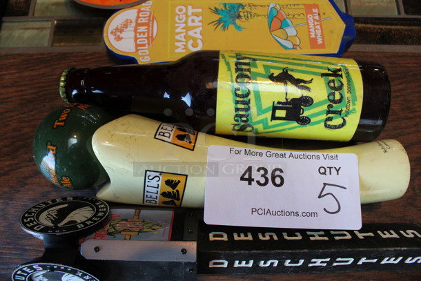 5 Various Beer Tap Handles; Lancaster, Golden Road, Saucony Creek, Bell's and Deschutes. Includes 12". 5 Times Your Bid! (bar) - Image 3 of 5