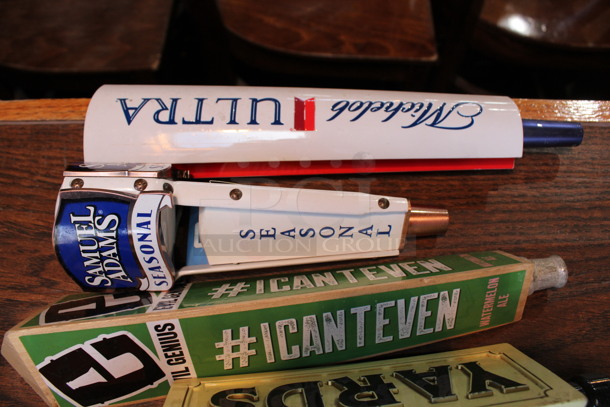 5 Various Beer Tap Handles; Michelob, Samuel Adams, Evil Genius, Yards and Mango Cart. Includes 11.5". 5 Times Your Bid! (bar) - Image 2 of 4
