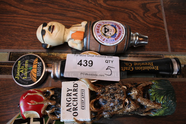 5 Various Beer Tap Handles; Fat Head, Jacques All Lantern, Angry Orchard, Evil Genius and Magic Hat. Includes 9". 5 Times Your Bid! (bar) - Image 2 of 4