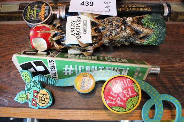 5 Various Beer Tap Handles; Fat Head, Jacques All Lantern, Angry Orchard, Evil Genius and Magic Hat. Includes 9". 5 Times Your Bid! (bar) - Image 3 of 4