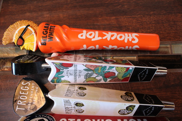 5 Various Beer Tap Handles; Belgian White, Passion Fruit, Troegs, Stacy's Mom and Samuel Adams. Includes 13". 5 Times Your Bid! (bar) - Image 2 of 4