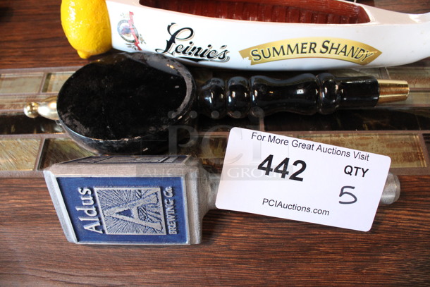 5 Various Beer Tap Handles; Troegs, Aldus, Leinie's. Includes 8.5". 5 Times Your Bid! (bar) - Image 4 of 5