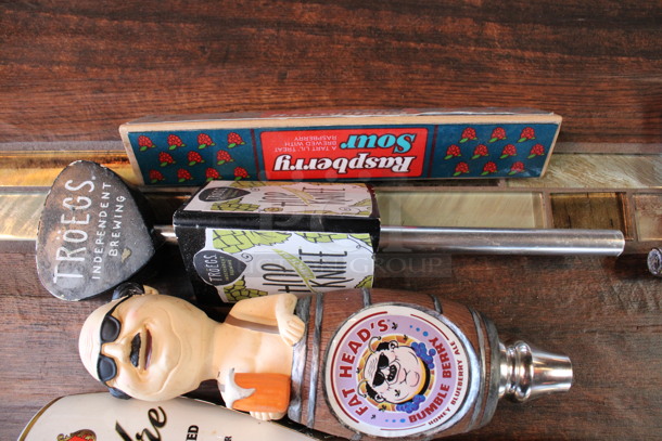 5 Various Beer Tap Handles; Raspberry, Troegs, Fat Head, Stella Artois and Aldus. Includes 8.5". 5 Times Your Bid! (bar) - Image 2 of 4