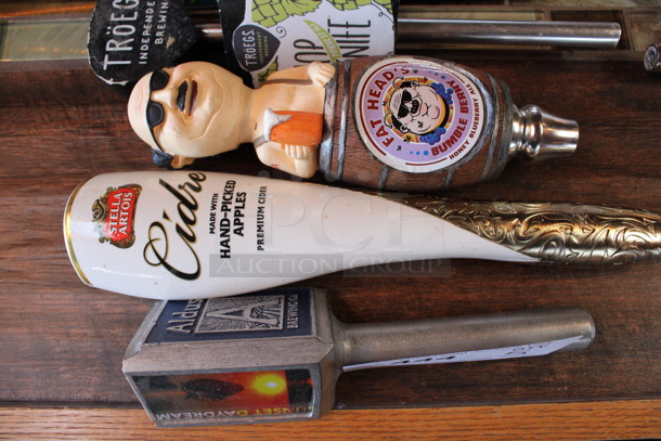 5 Various Beer Tap Handles; Raspberry, Troegs, Fat Head, Stella Artois and Aldus. Includes 8.5". 5 Times Your Bid! (bar) - Image 3 of 4