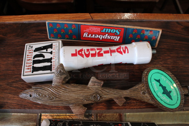 5 Various Beer Tap Handles; Raspberry, Laguintas, Dogfish, Master and Aldus. Includes 11". 5 Times Your Bid! (bar) - Image 2 of 4