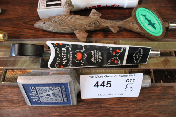 5 Various Beer Tap Handles; Raspberry, Laguintas, Dogfish, Master and Aldus. Includes 11". 5 Times Your Bid! (bar) - Image 3 of 4