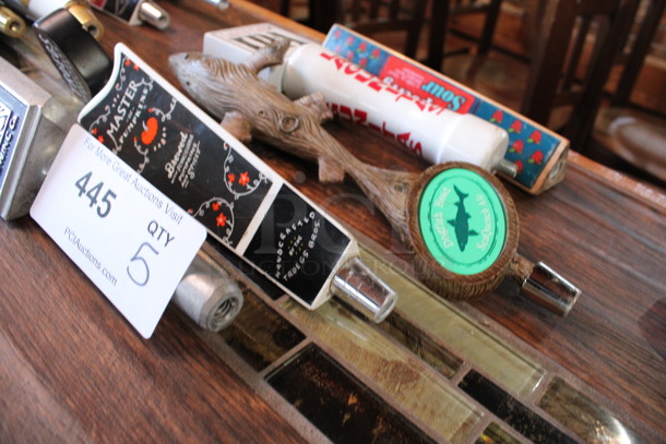 5 Various Beer Tap Handles; Raspberry, Laguintas, Dogfish, Master and Aldus. Includes 11". 5 Times Your Bid! (bar) - Image 4 of 4