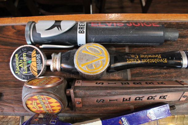 5 Various Beer Tap Handles; Blue Moon, Blue, Sierra, Jacques All Lantern and Elvis Juice. Includes 10". 5 Times Your Bid! (bar) - Image 2 of 4