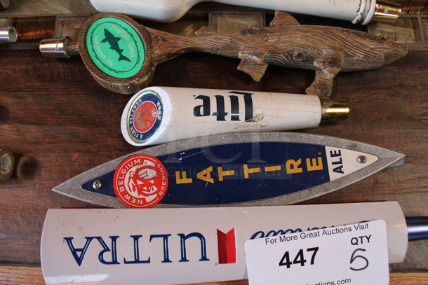5 Various Beer Tap Handles; Miller Lite, Dogfish, Fattire Ale and Michelob. Includes 11". 5 Times Your Bid! (bar) - Image 3 of 4