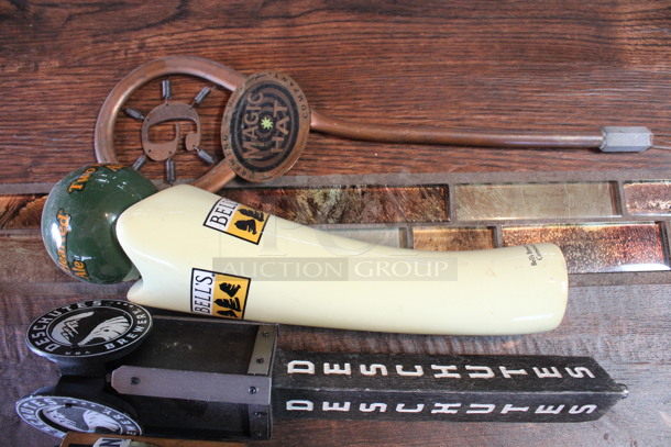 5 Various Beer Tap Handles; Evil Genius, Blue Moon, Deschutes, Bell's and Magic Hat. Includes 12". 5 Times Your Bid! (bar) - Image 2 of 4