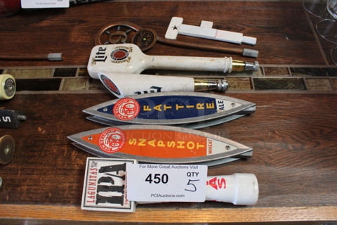 7 Various Beer Tap Handles; Magic Hat, Miller Lite, New Belgium and Laguintas. Includes 11". 7 Times Your Bid! (bar)