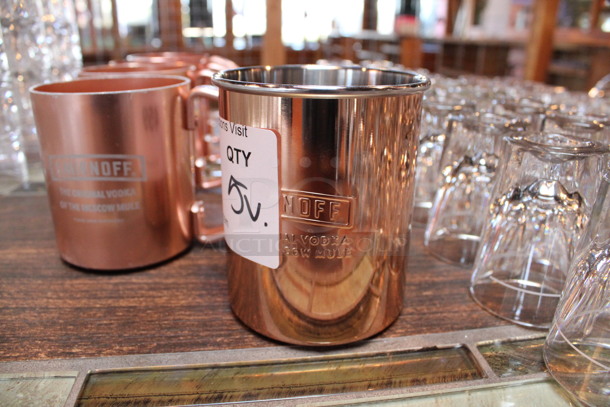 5 Various Copper Finish Glasses. 3.5x3.5x4, 5x3x3.5. 5 Times Your Bid! (bar) - Image 3 of 4
