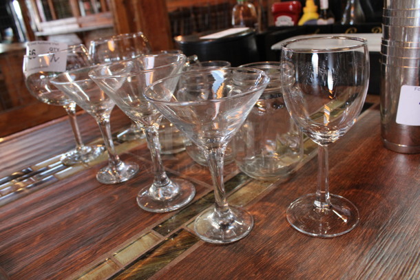 9 Various Glasses; Including Wine Glasses, Martini Glass and Mug. Includes 4x4x6. 9 Times Your Bid! (bar) - Image 2 of 3