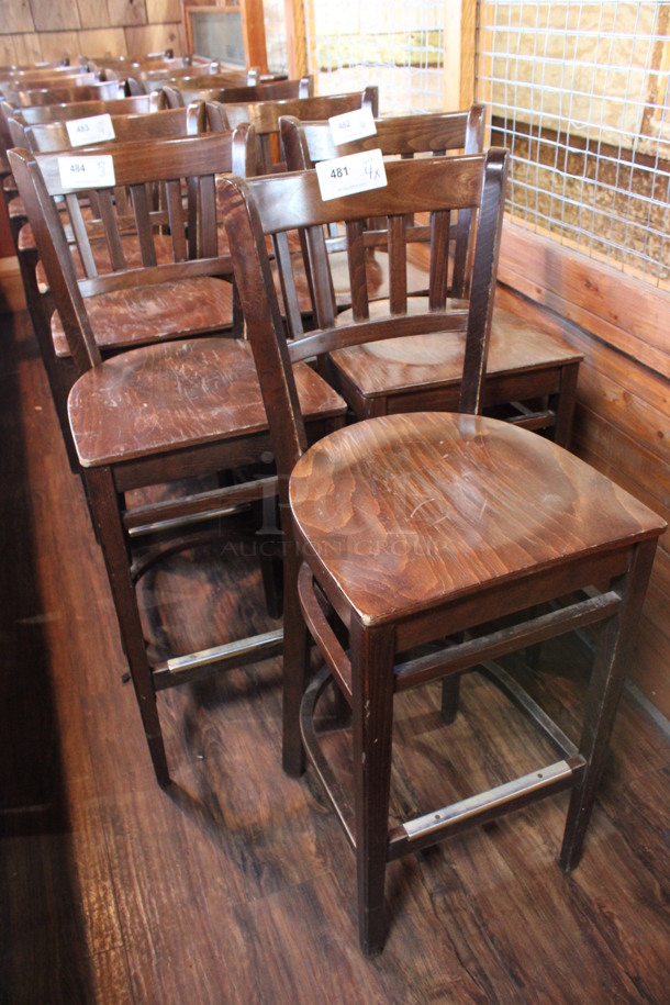 3 Wooden Bar Height Chairs. Stock Picture - Cosmetic Condition May Vary. 17x18x44. 3 Times Your Bid! (bar) - Image 2 of 4