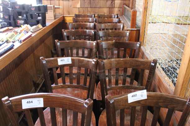 3 Wooden Bar Height Chairs. Stock Picture - Cosmetic Condition May Vary. 17x18x44. 3 Times Your Bid! (bar) - Image 3 of 4