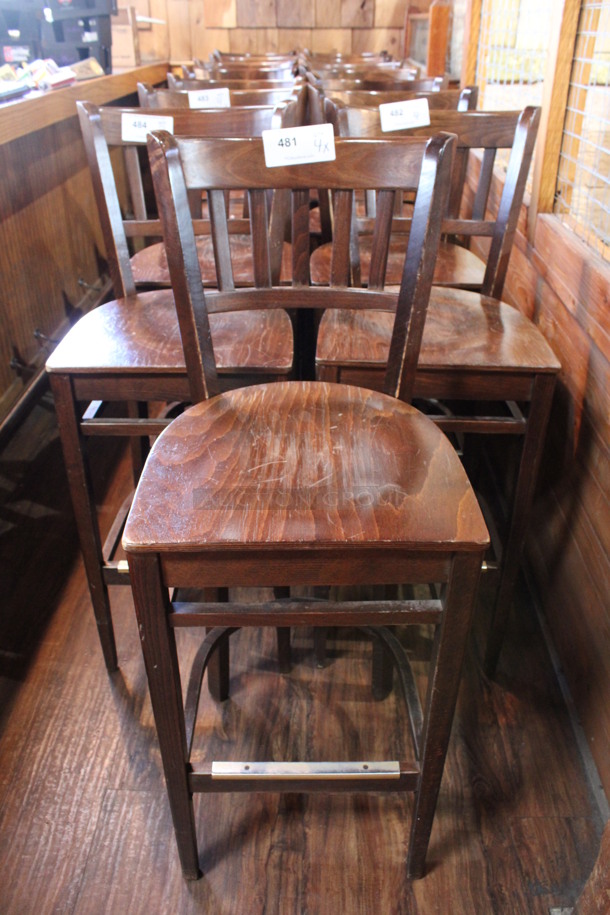 3 Wooden Bar Height Chairs. Stock Picture - Cosmetic Condition May Vary. 17x18x44. 3 Times Your Bid! (bar) - Image 4 of 4