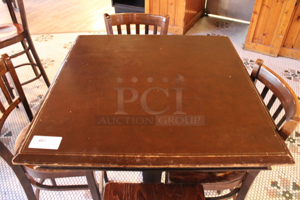 ALL ONE MONEY! Lot of Bar Height Table and 4 Wooden Bar Height Chairs. 36x36x43, 17x18x44. (dining room) - Image 5 of 5