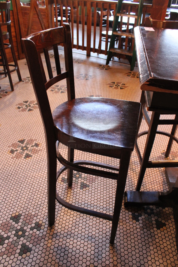 ALL ONE MONEY! Lot of Bar Height Table and 4 Wooden Bar Height Chairs. 36x36x43, 17x18x44. (dining room) - Image 3 of 6