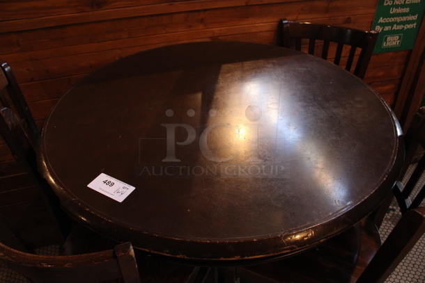 ALL ONE MONEY! Lot of Round Bar Height Table and 4 Wooden Bar Height Chairs. 42x42x43, 17x18x44. (dining room) - Image 4 of 5