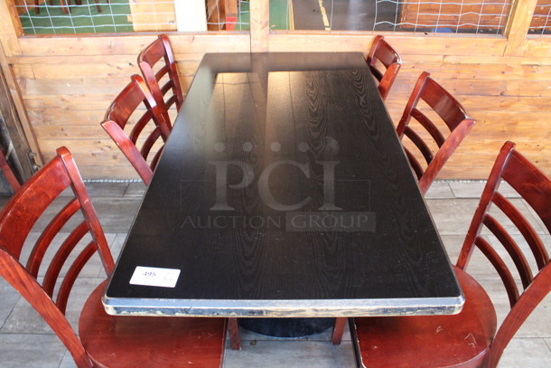 ALL ONE MONEY! Lot of Dining Height Table and 6 Wooden Dining Height Chairs. 64x30x30, 17x17x33. (dining room) - Image 2 of 5