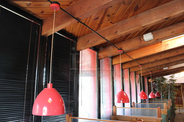 12 Red Ceiling Mount Lamps. 12x12x11. 12 Times Your Bid! BUYER MUST REMOVE. (dining room) - Image 2 of 5