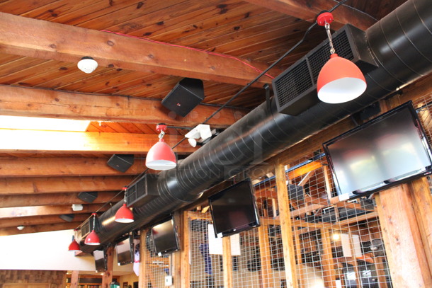 12 Red Ceiling Mount Lamps. 12x12x11. 12 Times Your Bid! BUYER MUST REMOVE. (dining room) - Image 5 of 5