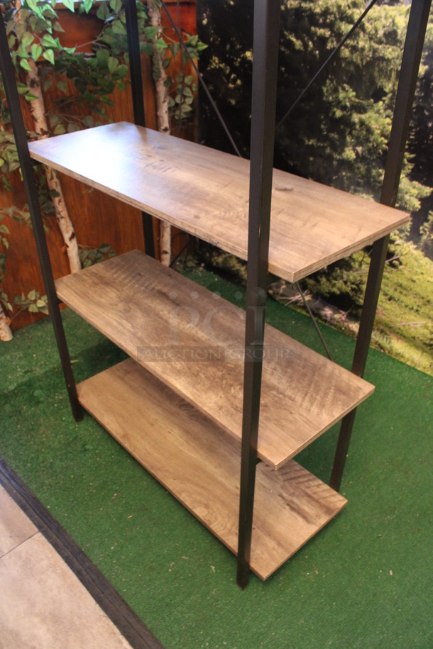Metal and Wooden 5 Tier Shelving Unit. 32x13x60. (dining room) - Image 3 of 4