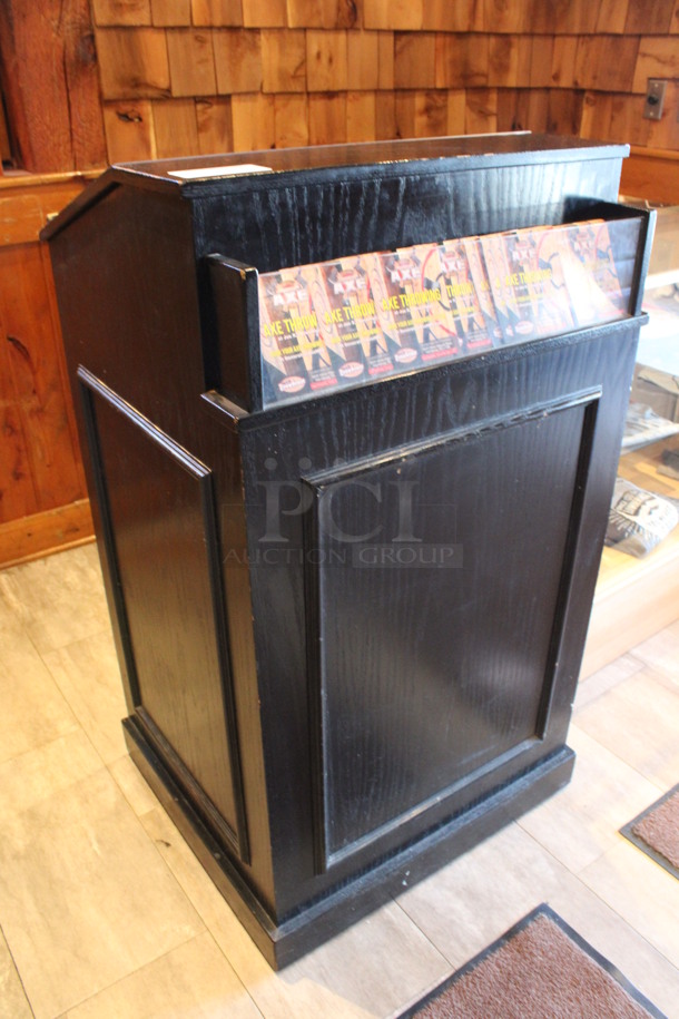 Black Wood Pattern Hostess Stand. 28x25x48.5. (dining room) - Image 2 of 5