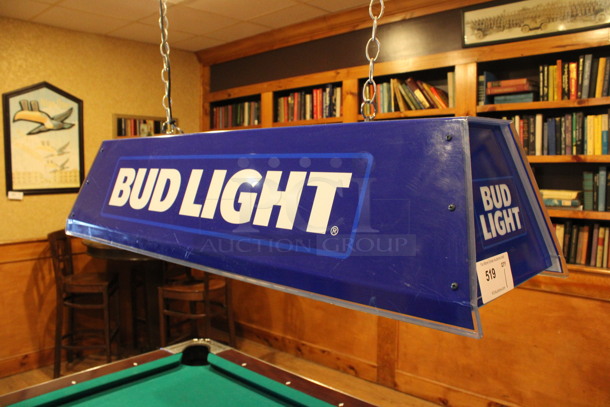 Bud Light Ceiling Mount Light Fixture. BUYER MUST REMOVE. 46x13.5x10.5. (billiards room) - Image 2 of 6