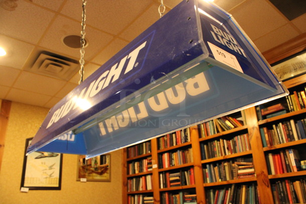 Bud Light Ceiling Mount Light Fixture. BUYER MUST REMOVE. 46x13.5x10.5. (billiards room) - Image 3 of 6