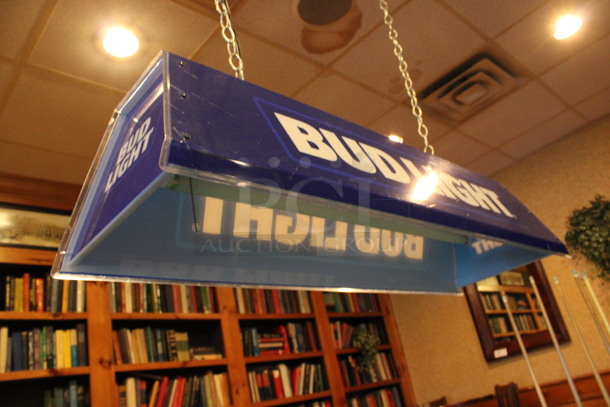 Bud Light Ceiling Mount Light Fixture. BUYER MUST REMOVE. 46x13.5x10.5. (billiards room) - Image 4 of 6