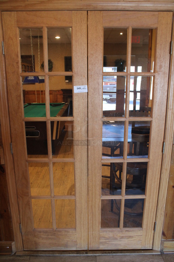 2 Wooden Pocket Doors. BUYER MUST REMOVE. 24x1.5x80.5. 2 Times Your Bid! (restroom hallway)