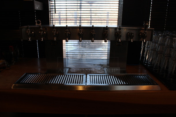 Stainless Steel Commercial 10 Tap Beer Tower w/ Drip Tray. BUYER MUST REMOVE. 33x9x13. (bar) - Image 5 of 7