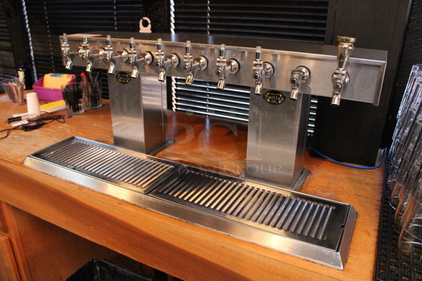 Stainless Steel Commercial 10 Tap Beer Tower w/ Drip Tray. BUYER MUST REMOVE. 33x9x13. (bar) - Image 7 of 7