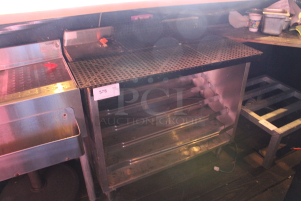 Stainless Steel Commercial Counter w/ Bottle Merchandiser Stand. 35x24x34. (bar on patio) - Image 4 of 6