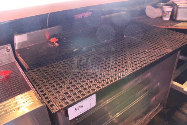 Stainless Steel Commercial Counter w/ Bottle Merchandiser Stand. 35x24x34. (bar on patio) - Image 6 of 6