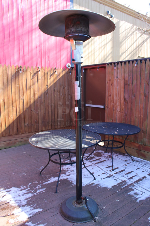 2011 Sunglo Metal Commercial Natural Gas Powered Patio Heater. Unit Does Not Work. BUYER MUST REMOVE. 32x32x95. (patio) - Image 1 of 5