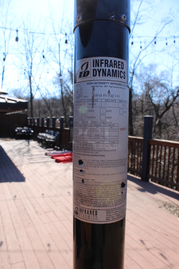 2011 Sunglo Model A242 Metal Commercial Natural Gas Powered Patio Heater. Unit Does Not Work. BUYER MUST REMOVE. 32x32x95. (patio) - Image 5 of 5