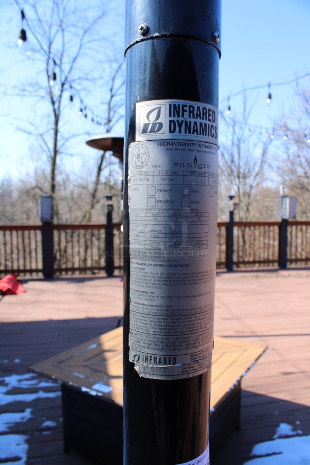 2011 Sunglo Model A242 Metal Commercial Natural Gas Powered Patio Heater. BUYER MUST REMOVE. 32x32x95. (patio) - Image 5 of 5