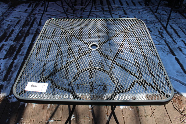 Black Mesh Patio Table. Stock Picture - Cosmetic Condition May Vary. 30x30x29. (patio) - Image 2 of 5