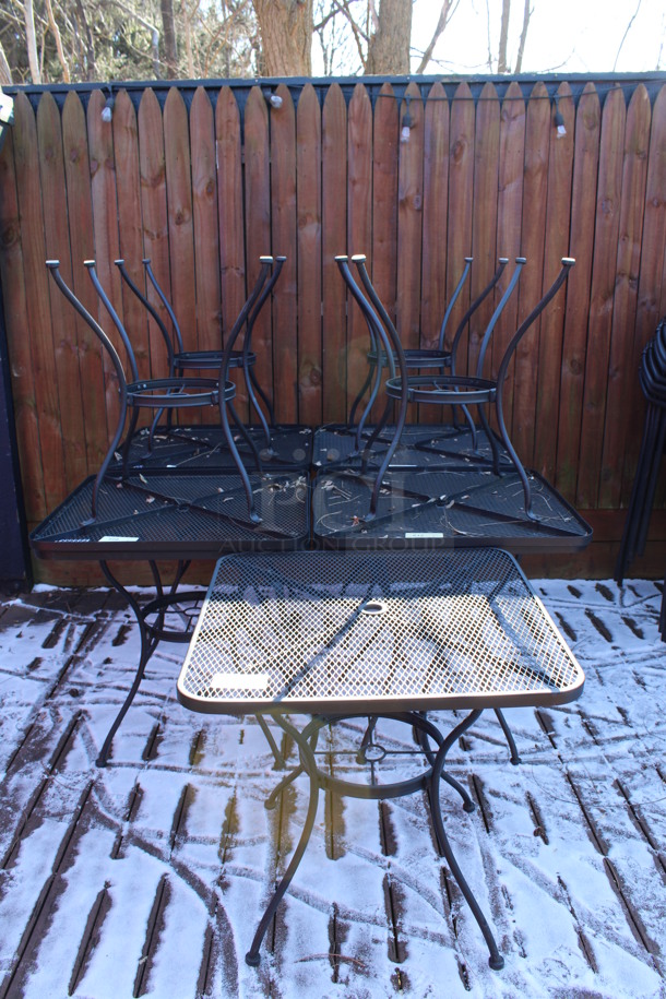 Black Mesh Patio Table. Stock Picture - Cosmetic Condition May Vary. 30x30x29. (patio) - Image 5 of 5